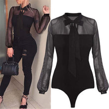 Load image into Gallery viewer, Chiffon Long Sleeve Bodysuit