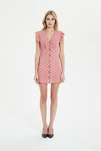 Load image into Gallery viewer, V Neck Button Up Mini Dress