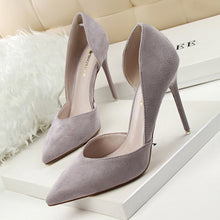 Load image into Gallery viewer, Suede Pointed Toe Heels