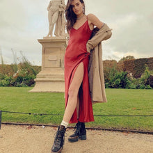 Load image into Gallery viewer, Maxi Satin Dress