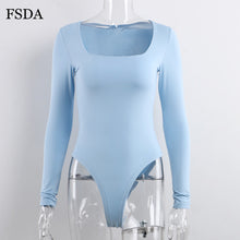 Load image into Gallery viewer, Square Collar Long Sleeve Bodysuit