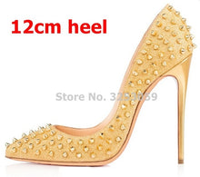 Load image into Gallery viewer, Studded Pointed Toe Heels