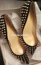 Load image into Gallery viewer, Studded Pointed Toe Heels