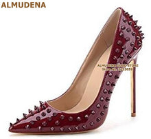 Load image into Gallery viewer, Studded Pointed Toe Heels