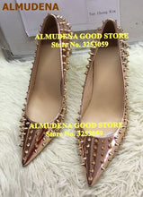 Load image into Gallery viewer, Studded Pointed Toe Heels