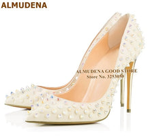 Load image into Gallery viewer, Studded Pointed Toe Heels