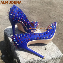 Load image into Gallery viewer, Studded Pointed Toe Heels