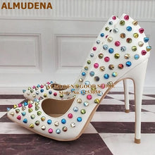 Load image into Gallery viewer, Studded Pointed Toe Heels