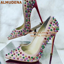 Load image into Gallery viewer, Studded Pointed Toe Heels