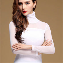 Load image into Gallery viewer, Mesh Long Sleeve Turtle Neck Top