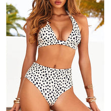 Load image into Gallery viewer, Two Piece Polka Dot High Waist Bathing Suit