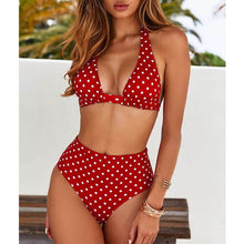 Load image into Gallery viewer, Two Piece Polka Dot High Waist Bathing Suit