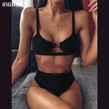 Load image into Gallery viewer, Triangle High Waist Bikini