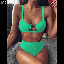 Load image into Gallery viewer, Triangle High Waist Bikini