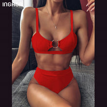Load image into Gallery viewer, Triangle High Waist Bikini