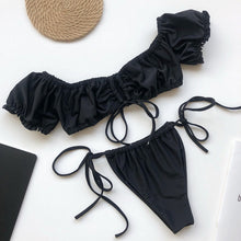 Load image into Gallery viewer, Ruffle 2 Piece Tie Up Bikini