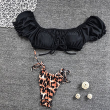 Load image into Gallery viewer, Ruffle 2 Piece Tie Up Bikini
