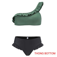 Load image into Gallery viewer, One Shoulder Ruffle Bathing Suit