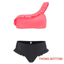 Load image into Gallery viewer, One Shoulder Ruffle Bathing Suit