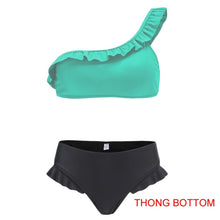 Load image into Gallery viewer, One Shoulder Ruffle Bathing Suit