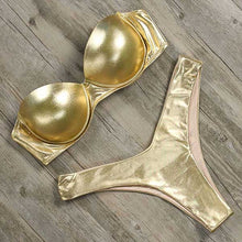 Load image into Gallery viewer, Two Piece Bandeau Animal Print Bikini