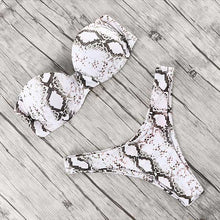 Load image into Gallery viewer, Two Piece Bandeau Animal Print Bikini
