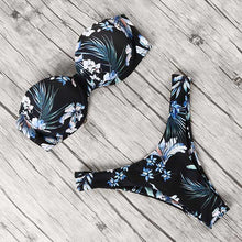 Load image into Gallery viewer, Two Piece Bandeau Animal Print Bikini