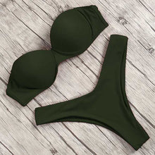 Load image into Gallery viewer, Two Piece Bandeau Animal Print Bikini