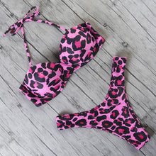 Load image into Gallery viewer, Two Piece Bandeau Animal Print Bikini