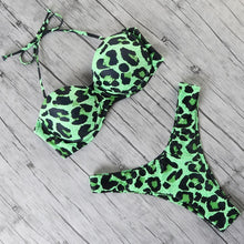 Load image into Gallery viewer, Two Piece Bandeau Animal Print Bikini
