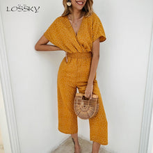 Load image into Gallery viewer, Casual Short Sleeve Wide Leg Jumpsuit