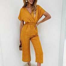 Load image into Gallery viewer, Casual Short Sleeve Wide Leg Jumpsuit