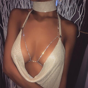 Sexy Sequins Backless Bralette Top