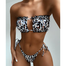 Load image into Gallery viewer, Sexy Two Piece Bandeau Top Low Rise String Bikini