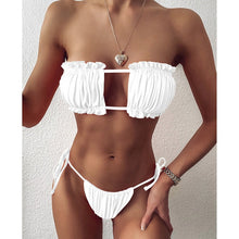 Load image into Gallery viewer, Sexy Two Piece Bandeau Top Low Rise String Bikini