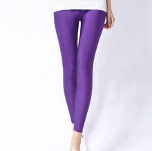 Load image into Gallery viewer, Shiny Spandex Leggings Solid Color
