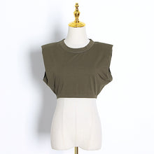 Load image into Gallery viewer, Sleeveless Crop Top T-Shirt