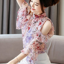Load image into Gallery viewer, Floral Print Flare Sleeves Top