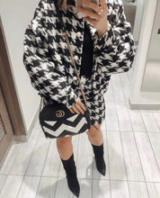 Load image into Gallery viewer, Two Piece Matching Plaid Set Pearl Button Jacket With Mini Skirt