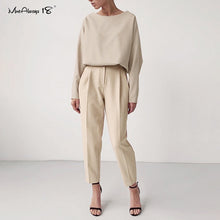 Load image into Gallery viewer, Two Piece Long Sleeve Top and Office Pants