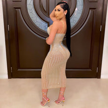Load image into Gallery viewer, Sparkly Crystal Midi Dress
