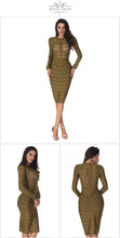 Load image into Gallery viewer, Bandage Long Sleeve Sexy Mesh Dress