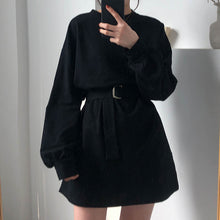 Load image into Gallery viewer, Long Sleeve Belted Mini Dress