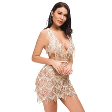 Load image into Gallery viewer, Sparkly Sequins Tassel Mini Dress