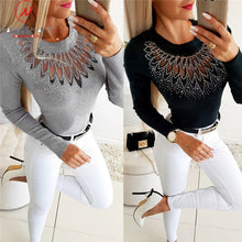 Load image into Gallery viewer, Elegant Long Sleeve Top With Beading Design