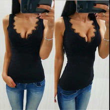 Load image into Gallery viewer, Lace V Neck Tank Top