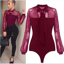 Load image into Gallery viewer, Chiffon Long Sleeve Bodysuit
