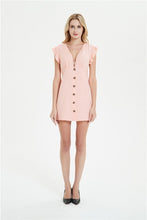 Load image into Gallery viewer, V Neck Button Up Mini Dress