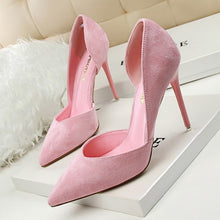 Load image into Gallery viewer, Suede Pointed Toe Heels