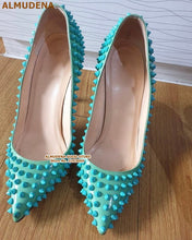 Load image into Gallery viewer, Studded Pointed Toe Heels